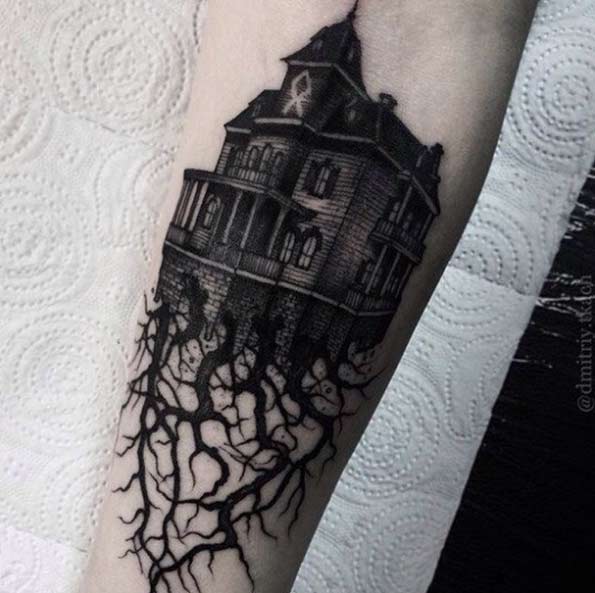 Victorian House Tattoo by Dmitriy Tkach
