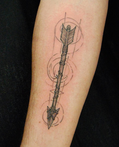 Wooden Arrow Tattoo Design by J. Trip