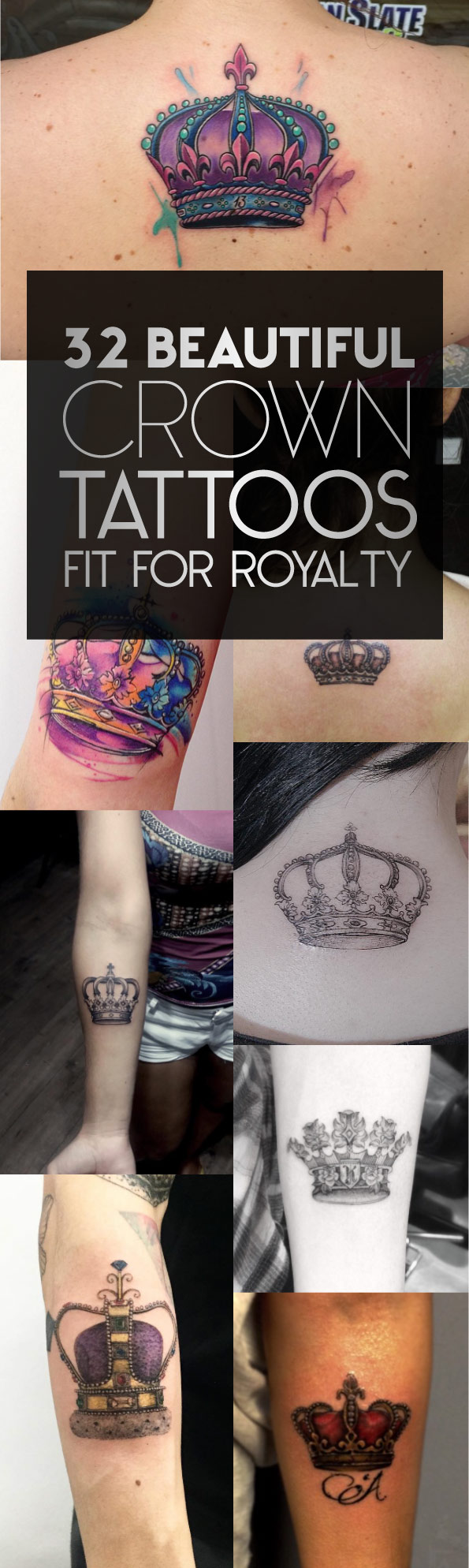 32 Beautiful Crown Tattoos Fit For Royalty | TattooBlend