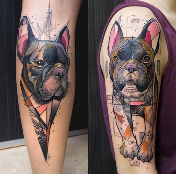 Abstract Dog Tattoo by Schwein