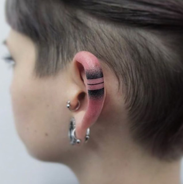 Back Ear Tattoo by Indy
