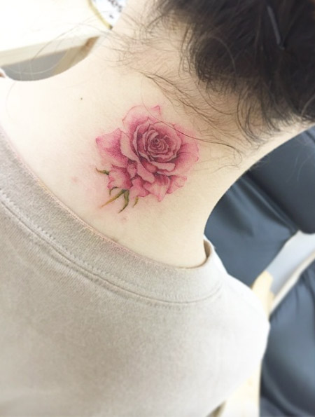 Rose on Back of the Neck by Banul
