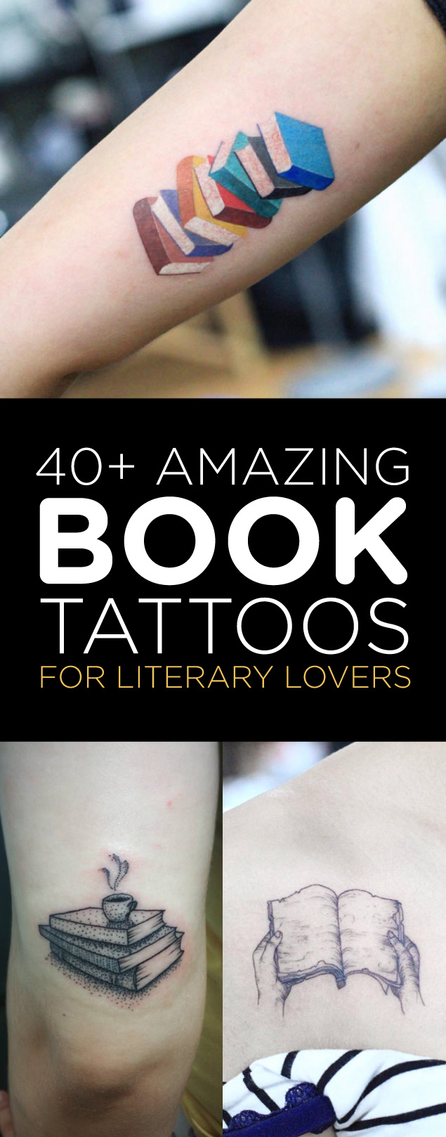 40+ Amazing Book Tattoo Designs | TattooBlend