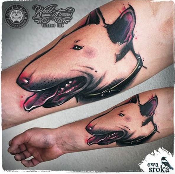 American Bull Terrier Tattoo Design by Ewa Sroka