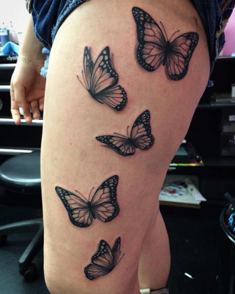 Large Butterfly Thigh Work by BW