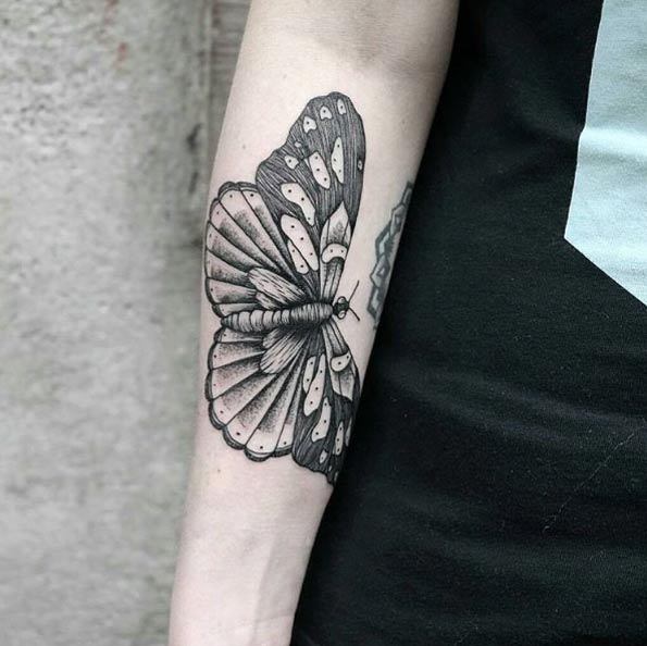 Butterfly Tattoo on Forearm