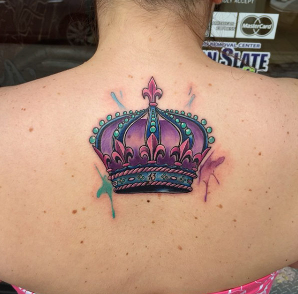 Colorful Crown Tattoo by Frankie Oneshot
