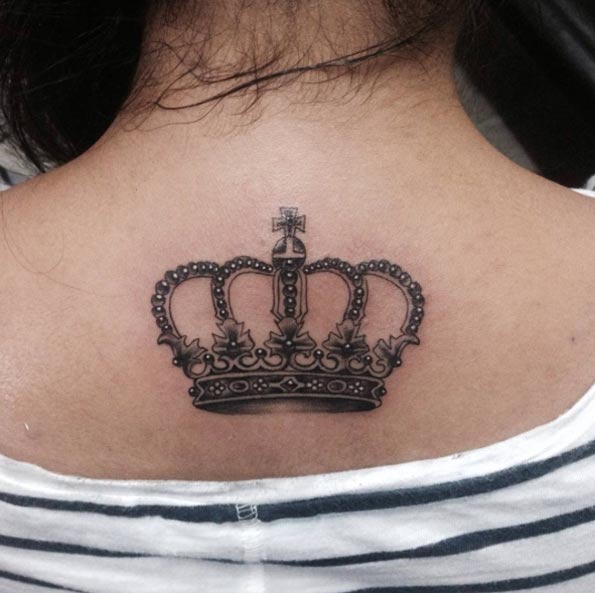 Crown Tattoo on Back by Anand Sohal