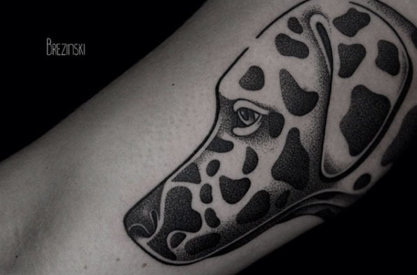 Dotwork Dalmation Tattoo Design by Ilya Brezinski