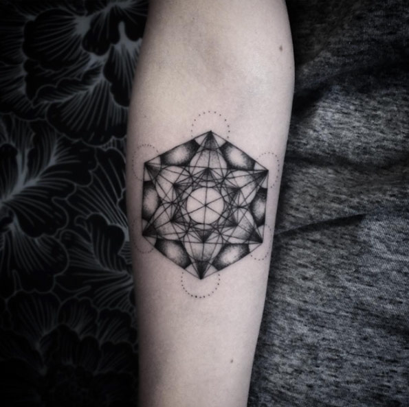 Dotwork Hexagram Tattoo by Alexander James