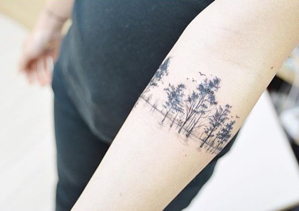 Treeline armband tattoo by Banul
