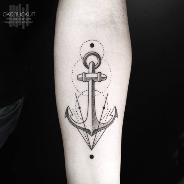 Geometric Anchor Tattoo Design by Okan Uckun