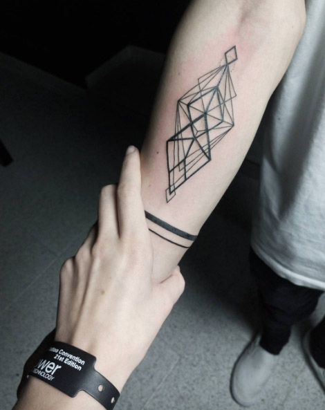 Geometric Diamond Tattoo by Dasha Sumkina