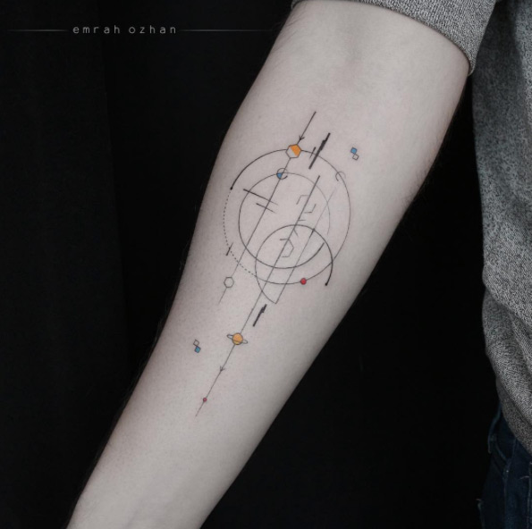 Geometric Space Tattoo by Emrah Ozhan