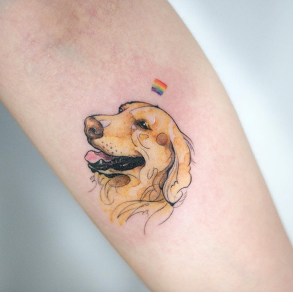 Golden Retriever Tattoo by Doy