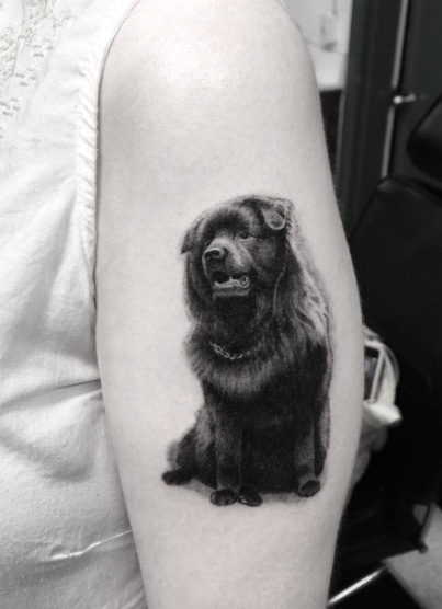 Mastiff Dog Tattoo by Brian Woo