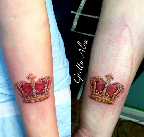 Matching Crown Tattoos by Gretta Alva