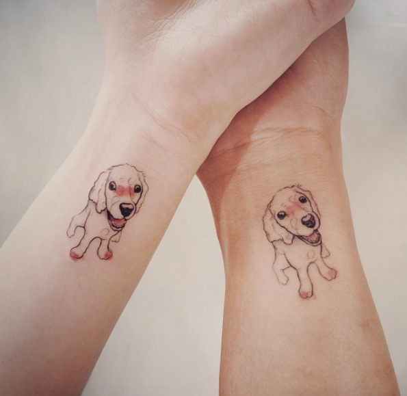 Matching Dog Tattoos by Doy