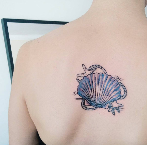 45 Beautiful Seashell Tattoos You'll Love - TattooBlend