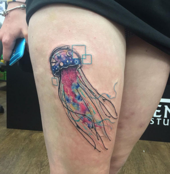 Abstract Jellyfish by Cynthia Sobraty