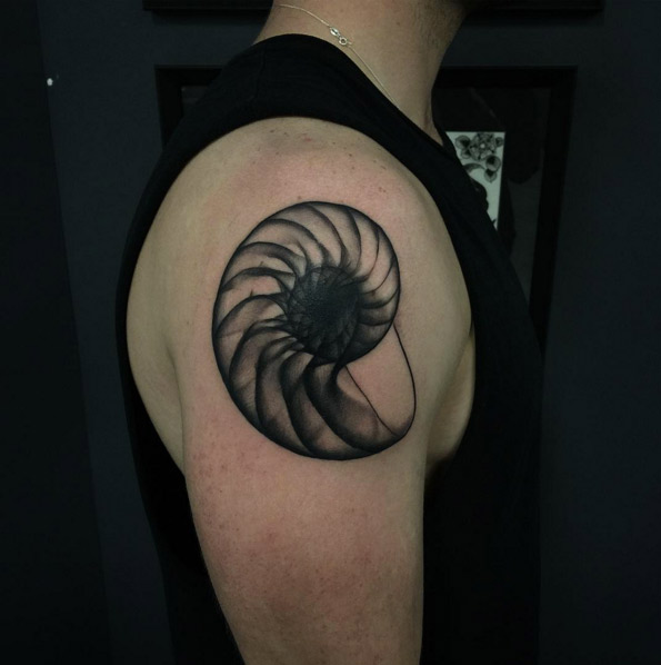 Bold X-Ray Shell Tattoo by Pari Corbitt