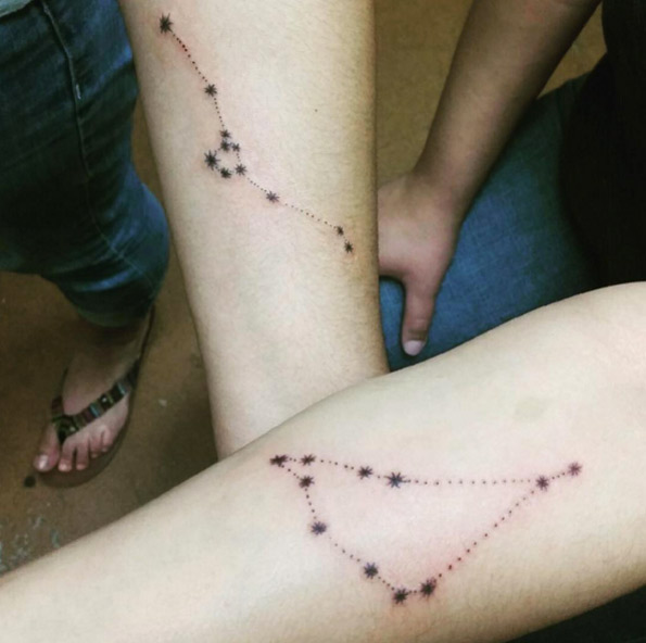 Matching Constellation Tattoos by Nieves Arias