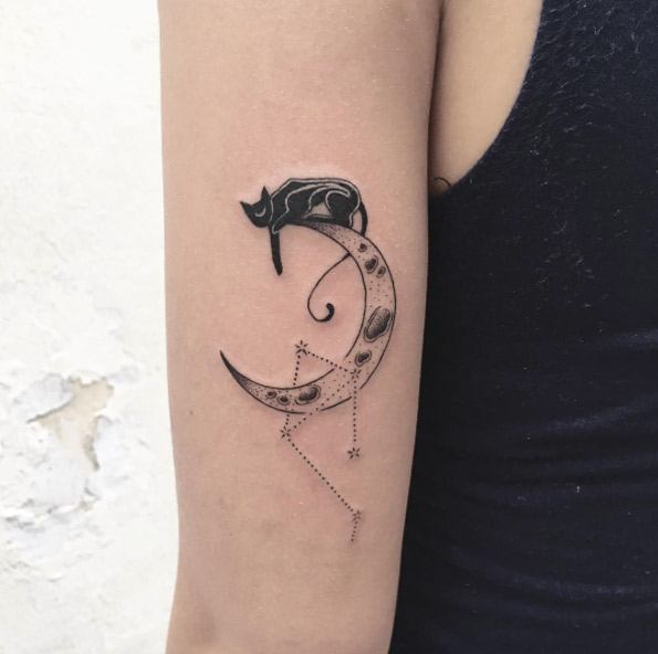 Lunar Constellation Tattoo by Jen Tan