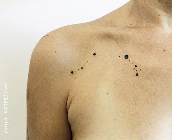 Aries Constellation on Shoulder by Anna Ustrehova