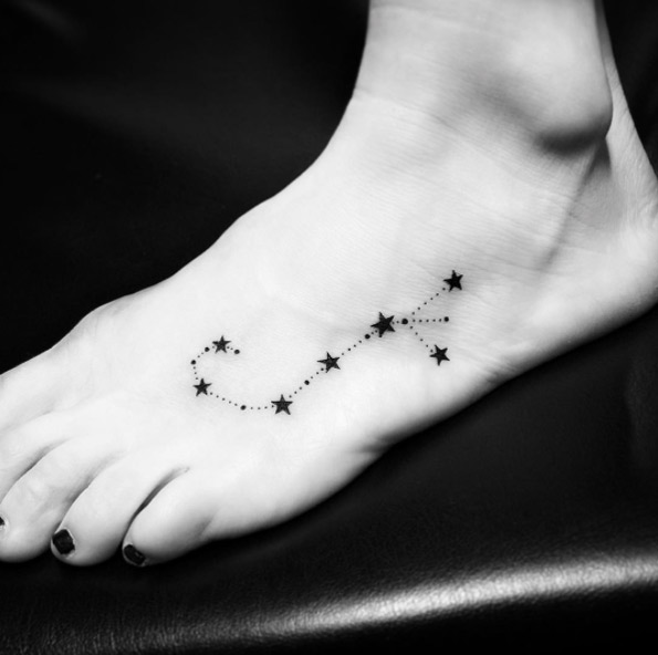 Constellation Tattoo on Foot by JAY Shin