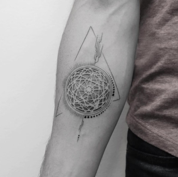 Intricate forearm tat by Balazs Bercsenyi