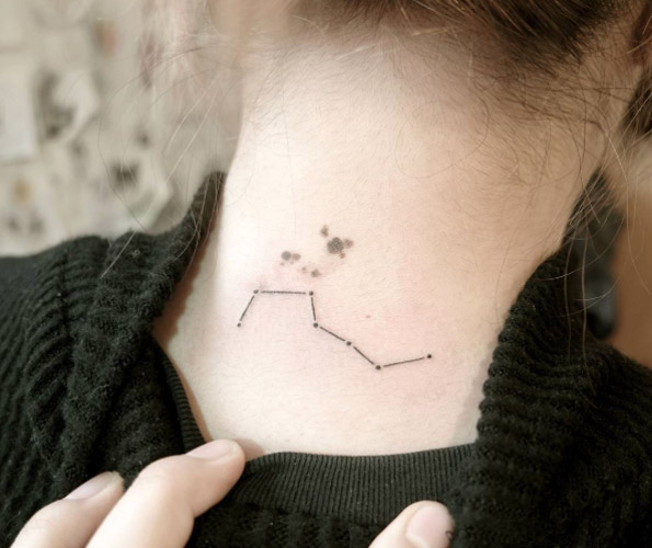 Back Neck Constellation Tattoo by ch11388