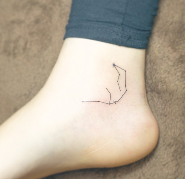 Constellation Tattoo on Ankle by Sol Art