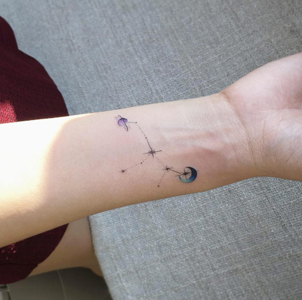 Charming Constellation on Wrist by Flower