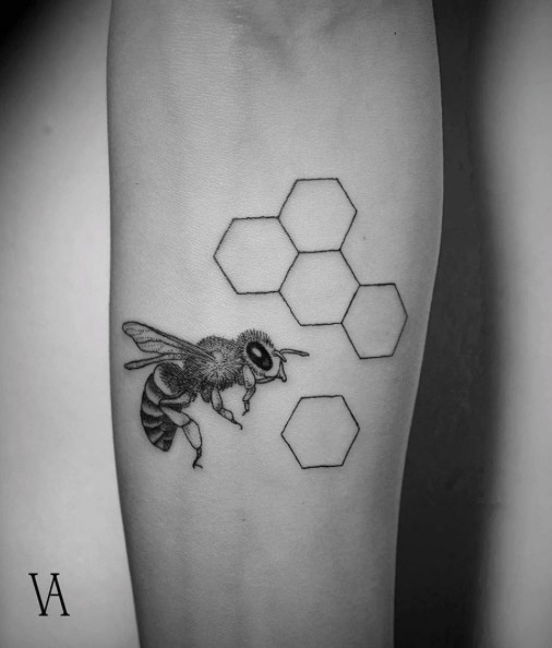 Bee and Honeycomb by Violeta Arús