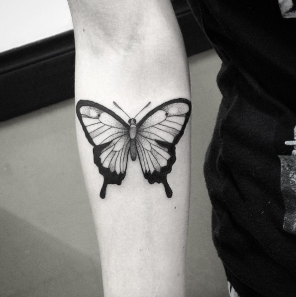 Blackwork butterfly by Tiago Oliveira