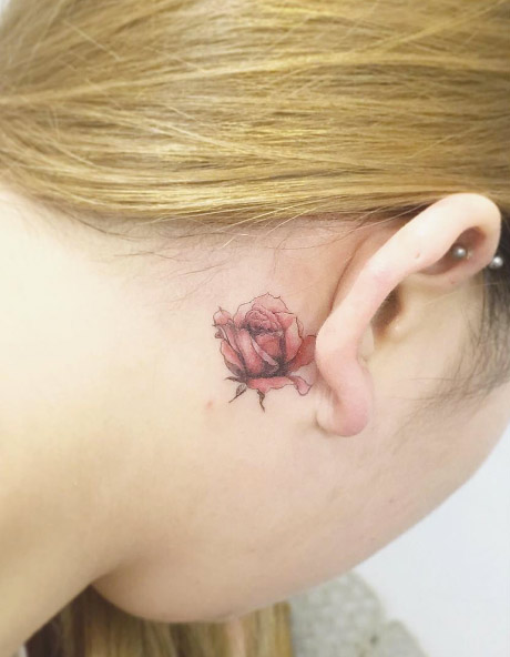 Behind-the-ear rose by Flower