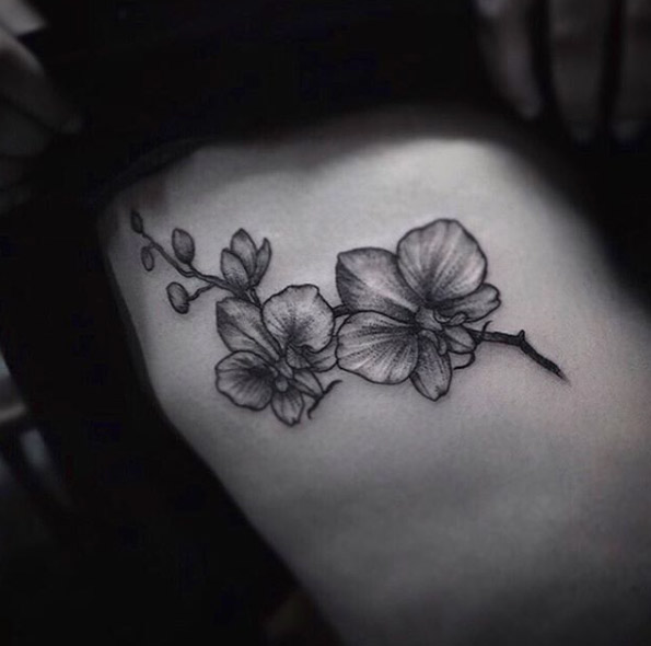 Black and Gray Ink Flowers by Lorraine Longhi