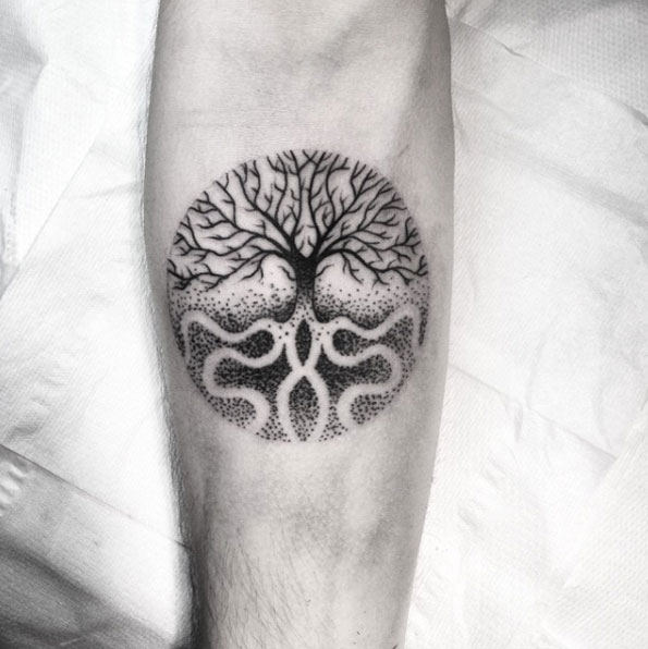 Circular Tree of Life Tattoo by Martynas Šnioka