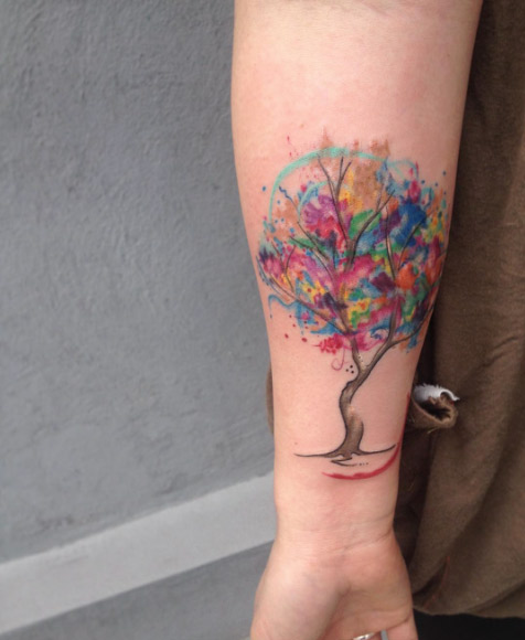 Vibrant Watercolor Tree by Analisbet Luna Fegan