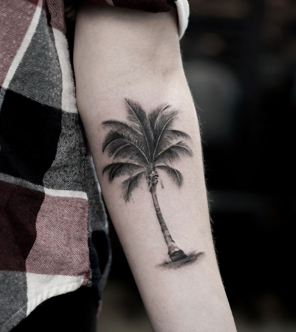 Stunning Palm Tree Tattoo by Turan