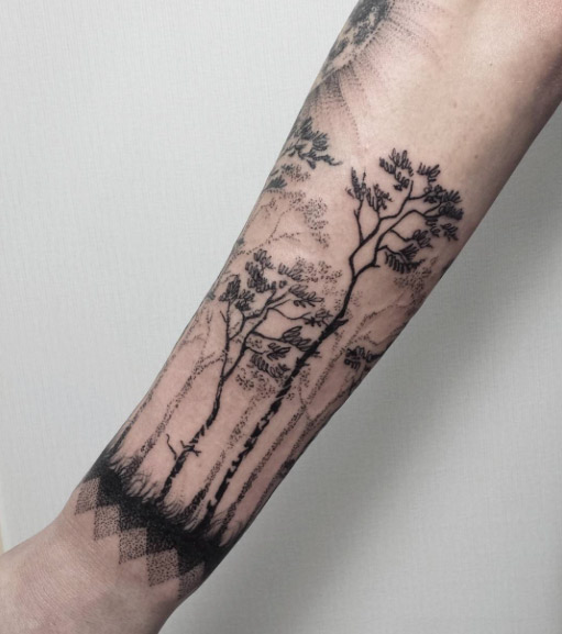Sleeve Tree Tattoo by Magdalena Hipner