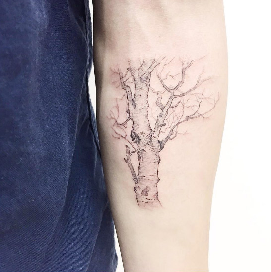 Sectional Tree Tattoo by Banul