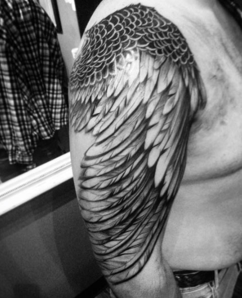 Black and Grey Ink Wings by Becka Schoedel