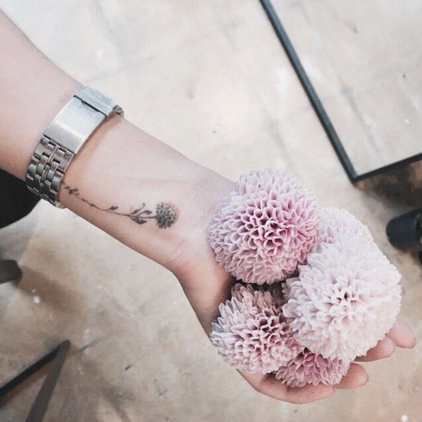 Floral wrist tat by Doy