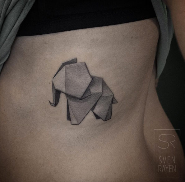 3D origami elephant by Sven Rayen