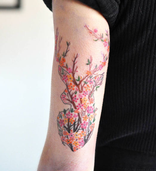 Floral stag by Wolf & Wren