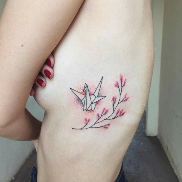 61 Beautiful Origami Inspired Tattoo Designs - TattooBlend