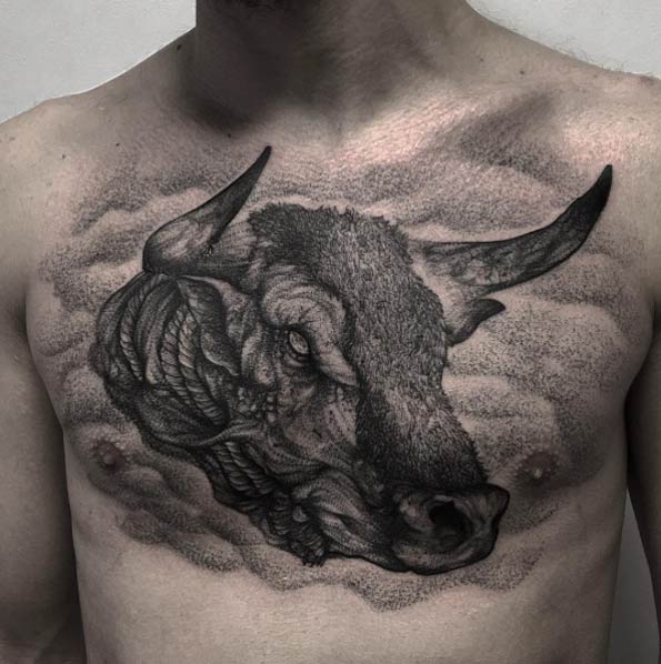 Blackwork bull by Parvick
