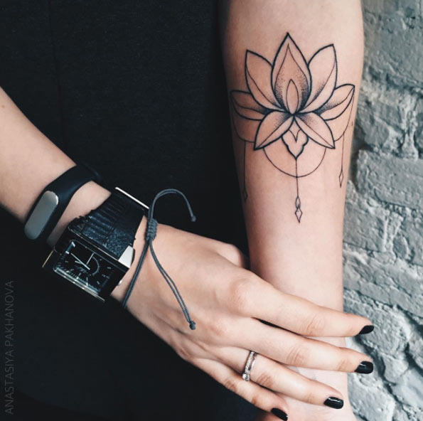 Ornamental lotus flower by Anastasiya Pakhanova