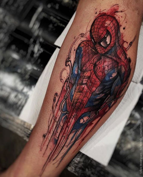 Watercolor spiderman by Felipe Rodrigues Fe Rod